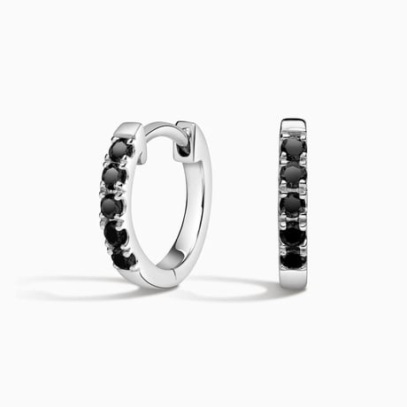 Soiree Black Diamond Huggie Earrings