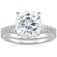 PT Moissanite Ballad Diamond Ring (1/8 ct. tw.) with Flair Diamond Ring (1/6 ct. tw.), smalltop view