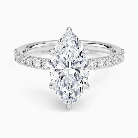 18K White Gold Dara Low-Profile Diamond Ring