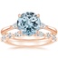 14KR Aquamarine Aria Diamond Ring (1/10 ct. tw.) with Versailles Diamond Ring (3/8 ct. tw.), smalltop view