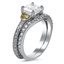 Adorned Trio with Yellow Half-Moon Sapphires and Shadow Band Matched Set, smallview