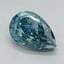 2.35 Ct. Fancy Vivid Greenish Blue Pear Lab Grown Diamond