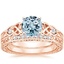 14KR Aquamarine Aberdeen Diamond Bridal Set, smalltop view