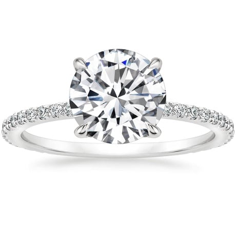 18K White Gold Demi Diamond Ring with Luxe Ballad Diamond Ring