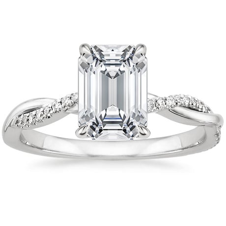 18K White Gold Petite Twisted Vine Diamond Bridal Set (1/4 ct. tw.)