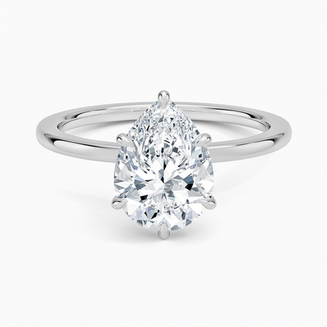 18K White Gold Secret Halo 1.5mm Diamond Ring
