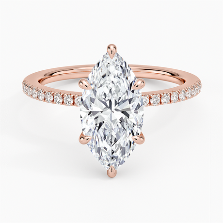 14K Rose Gold Demi Half Coverage Diamond Ring (1/5 ct. tw.)