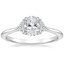 18K White Gold Half Moon Diamond Ring, smalltop view
