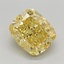 1.19 Ct. Fancy Vivid Yellow Cushion Lab Grown Diamond