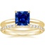14K Yellow Gold Elodie Ring with Petite Shared Prong Diamond Ring (1/4 ct. tw.)