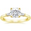 18K Yellow Gold Tapered Baguette Three Stone Diamond Ring, smalltop view
