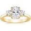 18K Yellow Gold Petite Three Stone Trellis Diamond Ring (1/3 ct. tw.), smalltop view