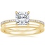 18K Yellow Gold Luxe Everly Diamond Ring (1/3 ct. tw.) with Petite Comfort Fit Wedding Ring