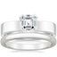 18K White Gold Parker Ring with 2.5mm Comfort Fit Wedding Ring