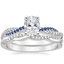 18K White Gold Petite Luxe Twisted Vine Sapphire and Diamond Ring with Petite Twisted Vine Diamond Ring (1/8 ct. tw.)