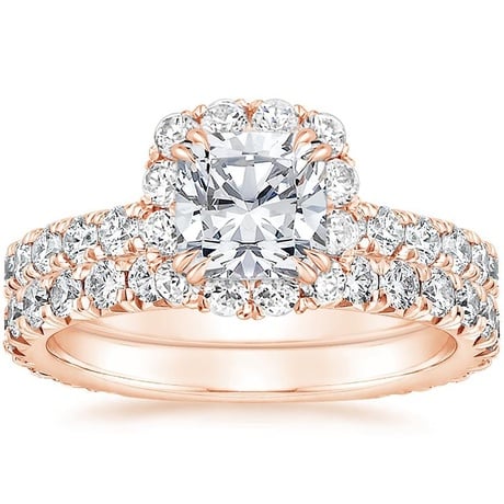 14K Rose Gold Luxe Sienna Halo Diamond Bridal Set (1 3/8 ct. tw.)