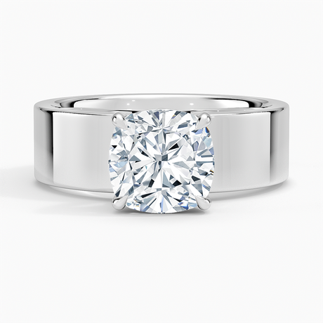 Thick Solitaire Engagement Ring