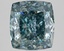 4.05 Ct. Fancy Intense Greenish Blue Cushion Lab Grown Diamond