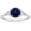 18K White Gold Luxe Trillion Cut Three Stone Diamond Ring, smalltop view