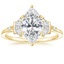 18K Yellow Gold Daphne Art Deco Ring, smalltop view