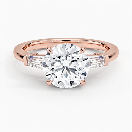 14K Rose Gold Symphony Tapered Baguette Three Stone Diamond Ring (1/2 ct. tw.)