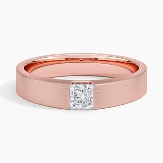 Jamie Diamond 4mm Wedding Ring in 14K Rose Gold