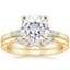18KY Moissanite Tapered Baguette Diamond Bridal Set, smalltop view