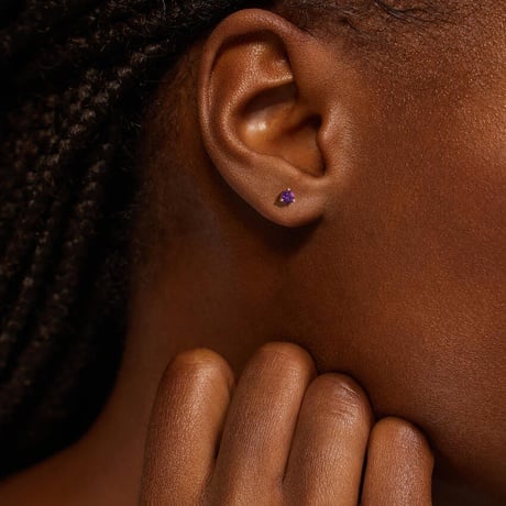 Amethyst Birthstone Stud Earrings