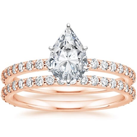 14K Rose Gold Luxe Petite Shared Prong Diamond Bridal Set (3/4 ct. tw.)