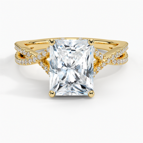 18K Yellow Gold Jacinta Twisting Split Shank Diamond Ring