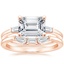 14K Rose Gold East West Tapered Baguette Diamond Ring with Tapered Baguette Diamond Ring