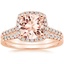 14KR Morganite Odessa Diamond Ring (1/5 ct. tw.) with Sonora Diamond Ring (1/8 ct. tw.), smalltop view