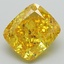 2.76 Ct. Fancy Vivid Yellow Cushion Lab Grown Diamond