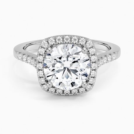Platinum Odessa Halo Diamond Ring (1/5 ct. tw.)