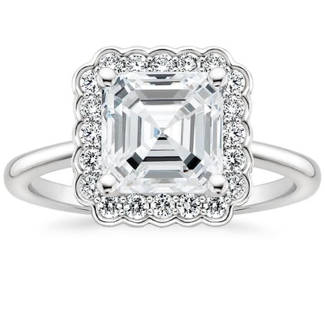 Floral Halo Engagement Ring