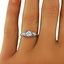 The Prudence Ring, smalltop view on a hand