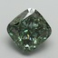 4.22 Ct. Fancy Vivid Green Cushion Lab Grown Diamond