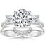 Platinum Luxe Selene Three Stone Diamond Ring (2/3 ct. tw.) with Lunette Diamond Ring