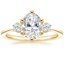 18K Yellow Gold Tallula Three Stone Diamond Ring, smalltop view