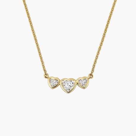 Bezel Heart Shaped Lab Diamond Necklace