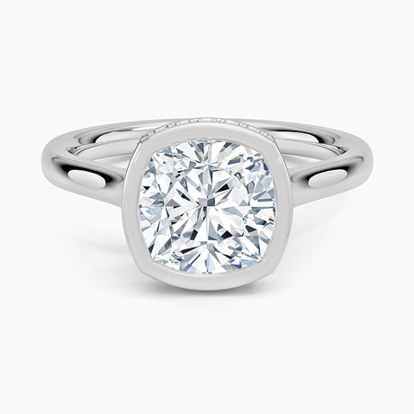 18K White Gold Luna Hidden Halo Diamond Ring
