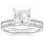 18KW Moissanite Demi Diamond Ring with Luxe Ballad Diamond Ring, smalltop view