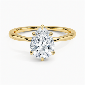 Freesia Hidden Halo with 1.5ct Pear Certified Lab Diamond in 18K Yellow Gold
