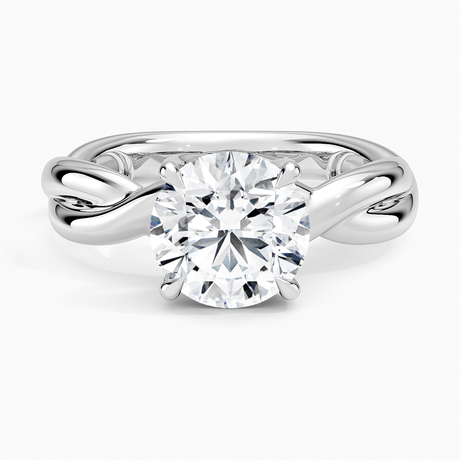 Platinum Hazel Twist Solitaire Diamond Ring