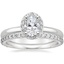 18K White Gold Fancy Halo Diamond Ring (1/8 ct. tw.) with Luxe Petite Shared Prong Diamond Ring (3/8 ct. tw.)