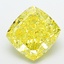 7.83 Ct. Fancy Vivid  Yellow Cushion Lab Grown Diamond