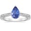 14K White Gold Elsie Engraved Ring, smalltop view