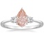 Platinum Petite Selene Three Stone Diamond Ring (1/10 ct. tw.), smalltop view