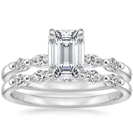 Platinum Petite Versailles Diamond Bridal Set (3/8 ct. tw.)