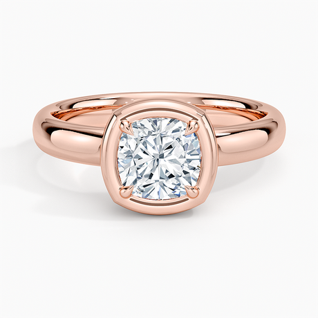 14K Rose Gold Andrea Bezel Prong Ring